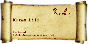 Kuzma Lili névjegykártya