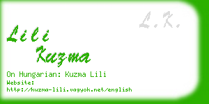 lili kuzma business card